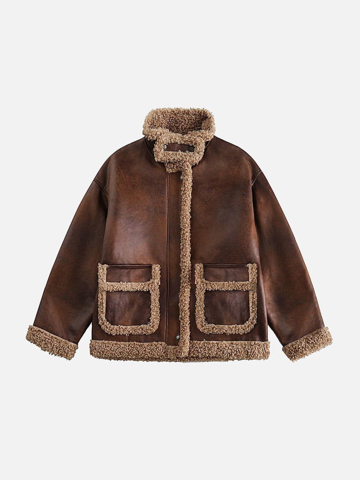 Patchwork Sherpa Ceket